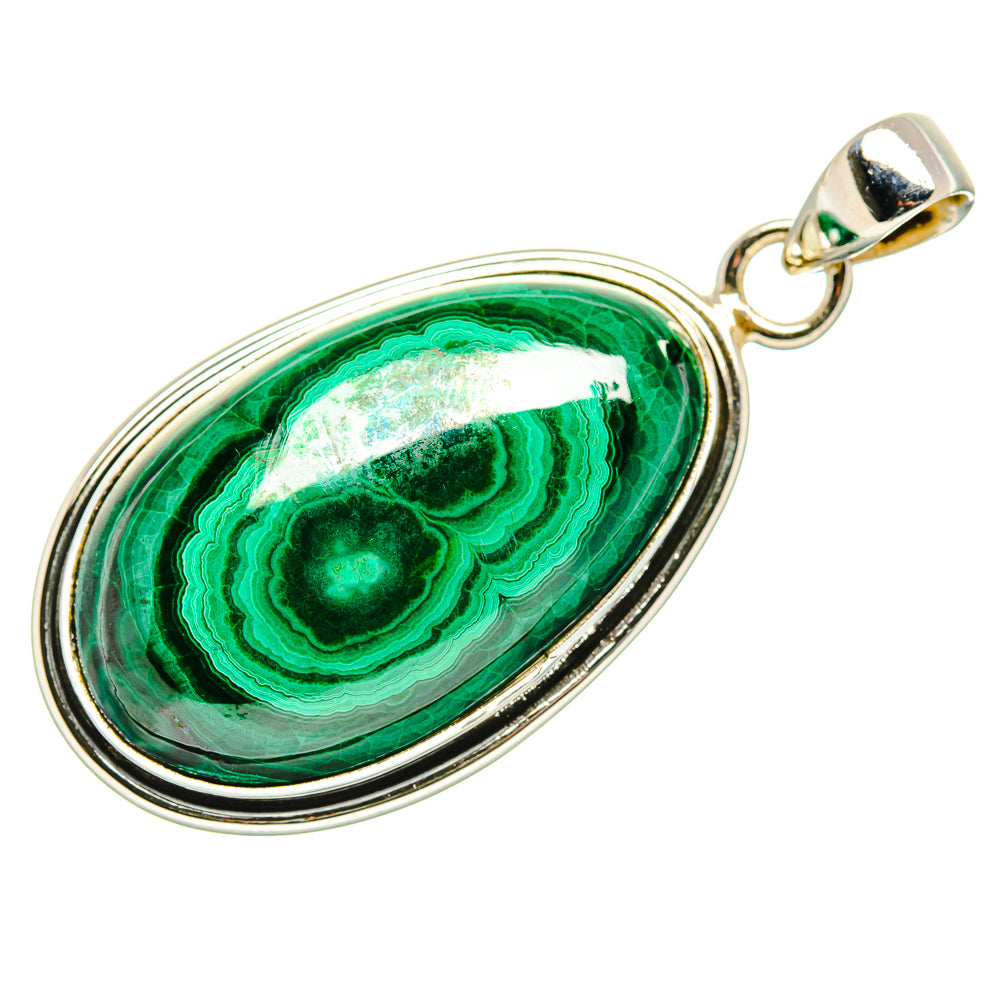 Malachite Pendant 1 3/4"  (925 Sterling Silver) PD36919