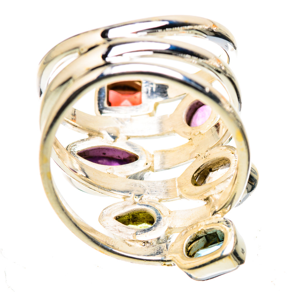Garnet, Amethyst, Peridot, Smoky Quartz, Blue Topaz Ring Size 7 (925 Sterling Silver) RING135542