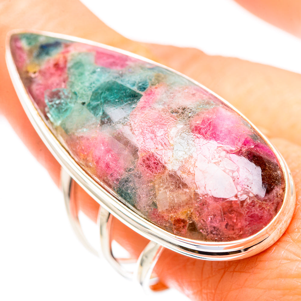 Gigantic Natural Tourmaline Ring Size 10.5 (925 Sterling Silver) RING136953