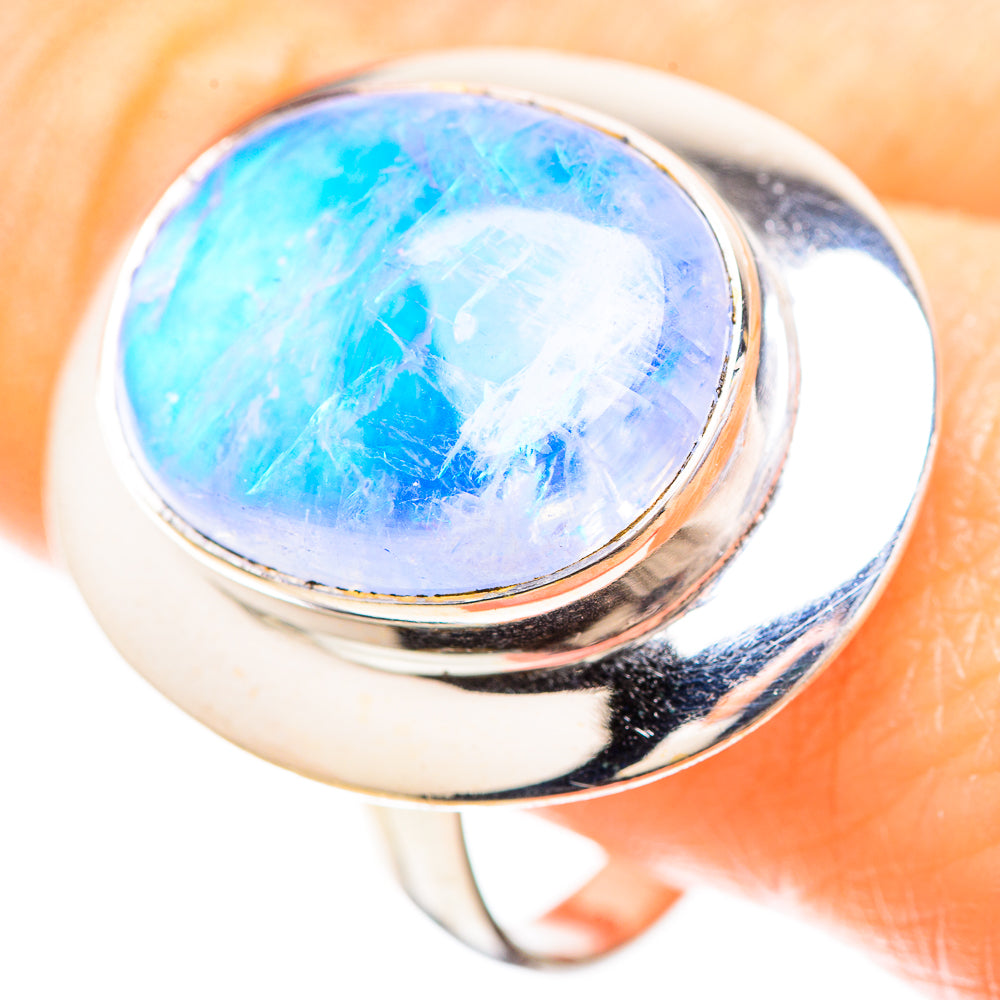 Large Blue Moonstone Ring Size 11.5 (925 Sterling Silver) RING137120