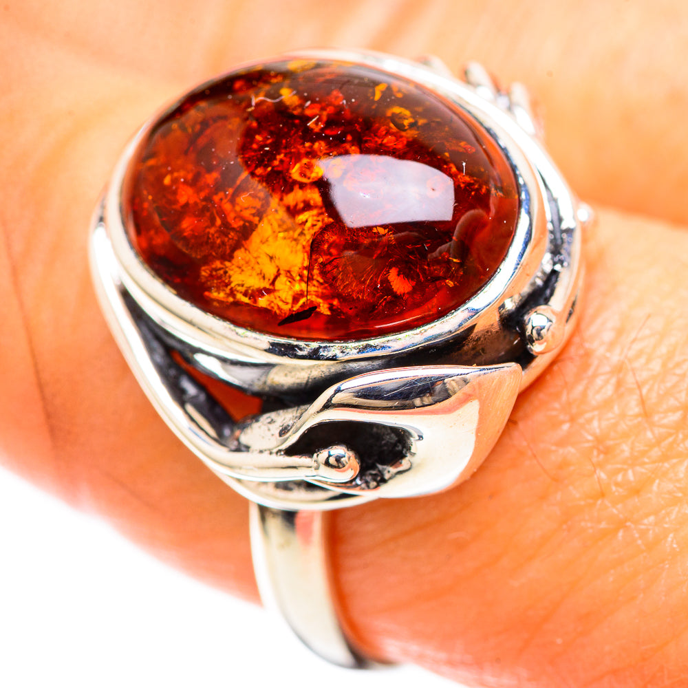 Baltic Amber Ring Size 8 (925 Sterling Silver) RING136369