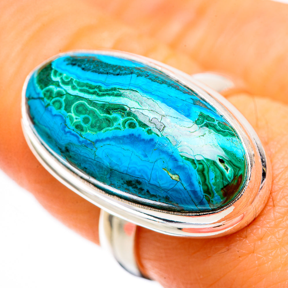 Malachite In Chrysocolla Ring Size 7.5 (925 Sterling Silver) RING135859