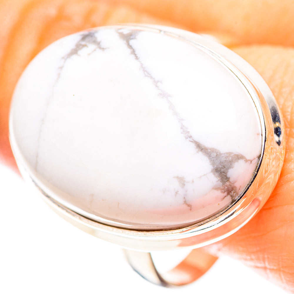 Large Howlite Ring Size 12.5 (925 Sterling Silver) RING136956