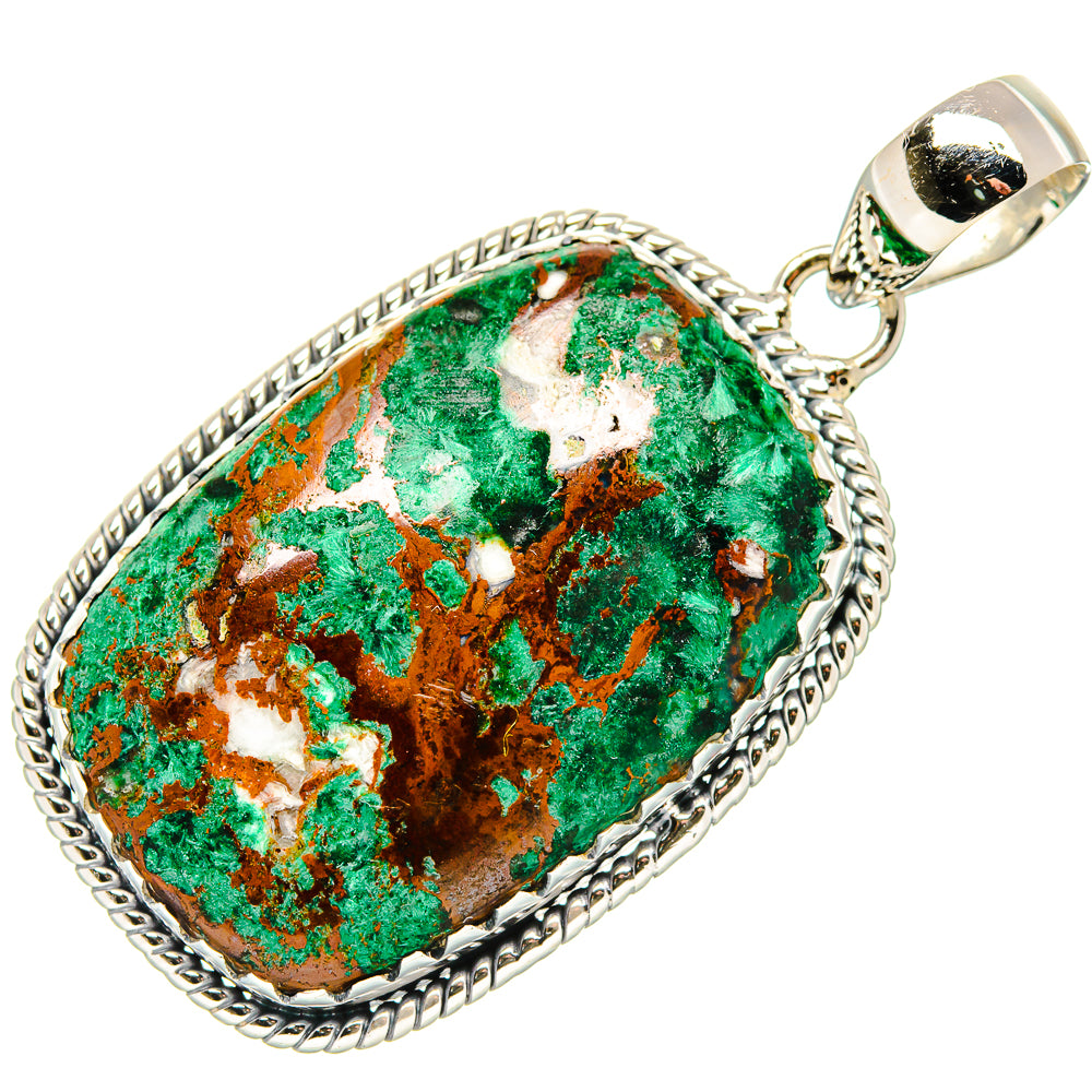 Malachite Pendant 1 7/8" (925 Sterling Silver) PD36351