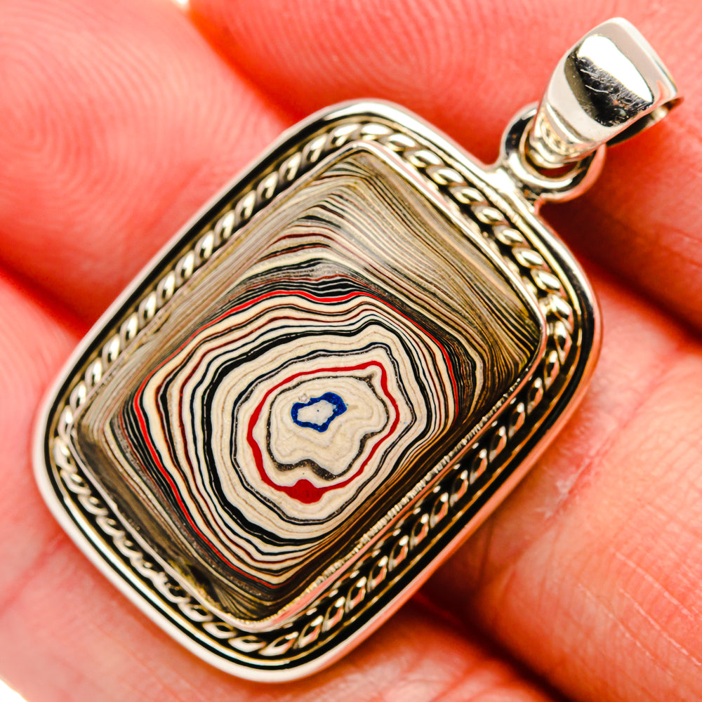 Fordite Pendant 1 1/2" (925 Sterling Silver) PD37424
