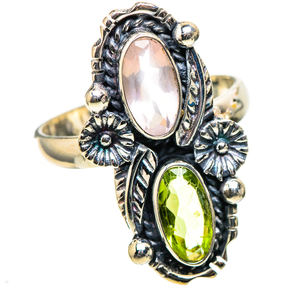 Rose Quartz, Prehnite 925 Sterling Silver Ring Size 10 (925 Sterling Silver) RING137711