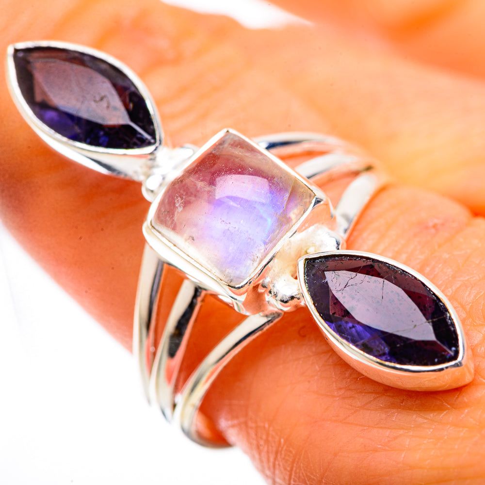 Rainbow Moonstone, Tanzanite Ring Size 9.75 (925 Sterling Silver) RING135828