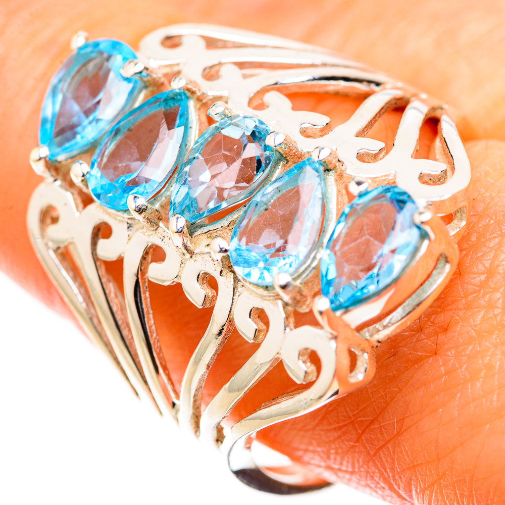 Anasilvercos Blue Topaz Ring Size 9.75 (925 Sterling Silver)