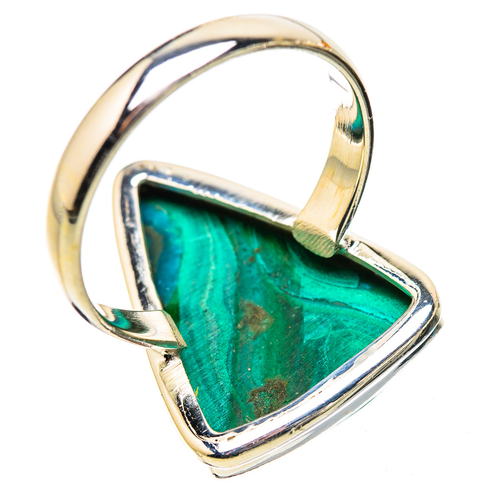 Anasilvercos Large Malachite In Chrysocolla Ring Size 11.75 (925 Sterling Silver)