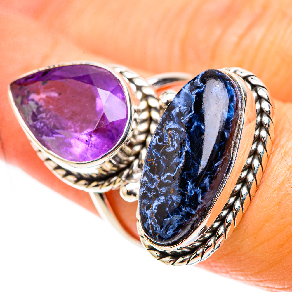 Large Pietersite, Amethyst 925 Sterling Silver Ring Size 6.75 (925 Sterling Silver) RING137789