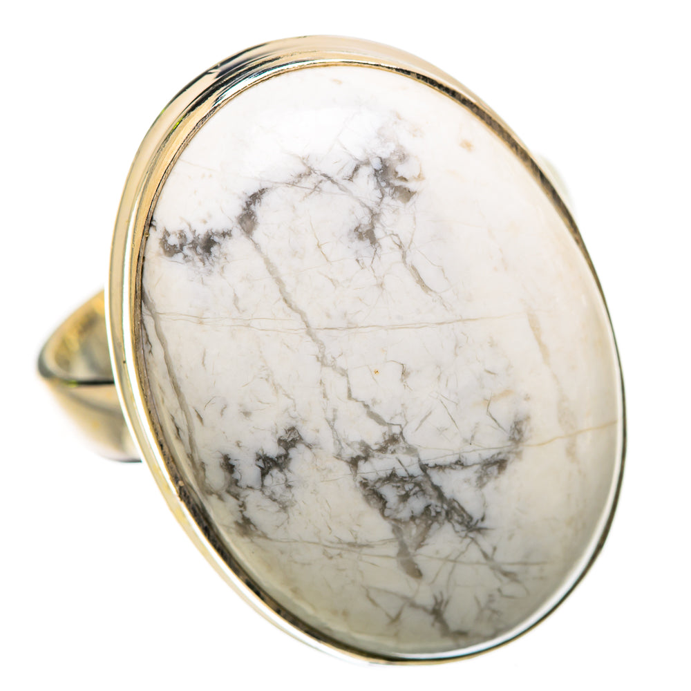 Large Howlite Ring Size 10.75 (925 Sterling Silver) RING135571