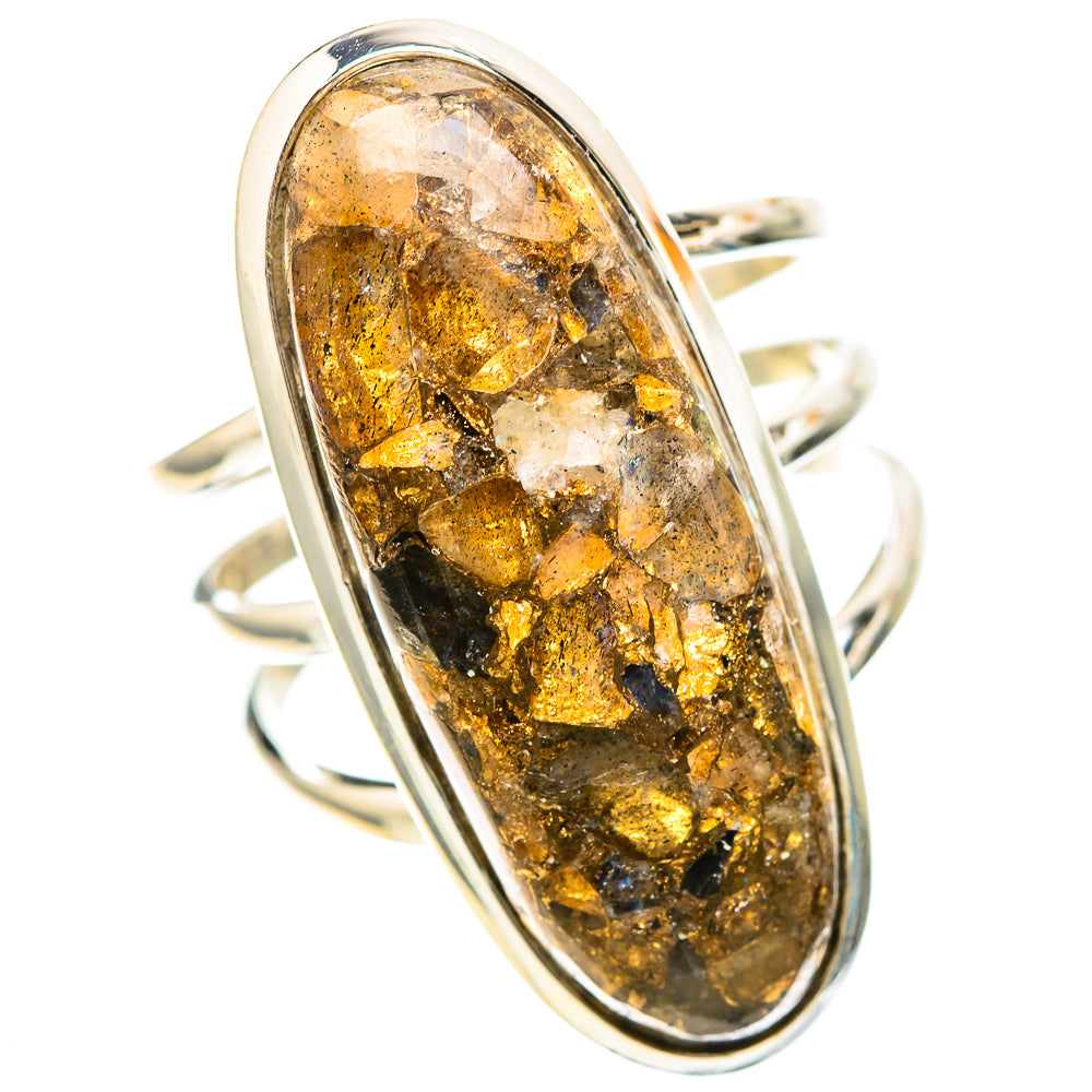 Large Brecciated Labradorite Ring Size 9.5 (925 Sterling Silver) RING136556