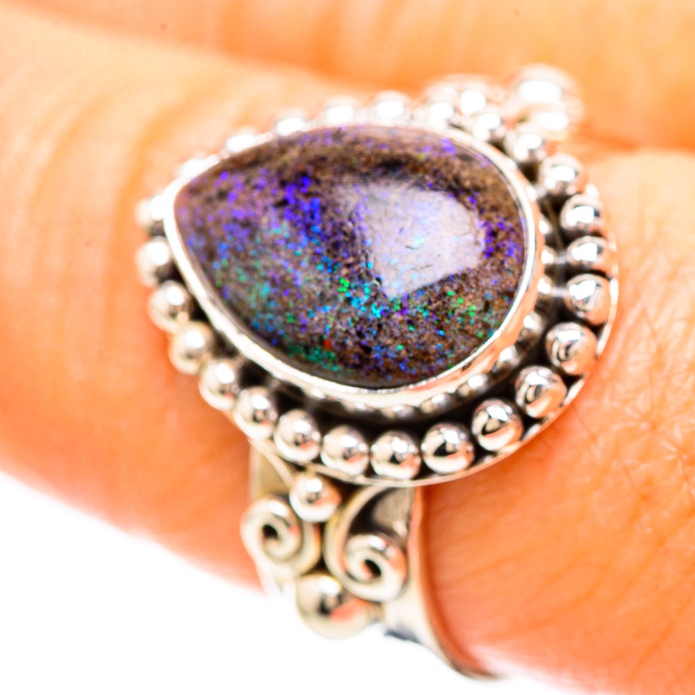 Andamooka Opal Ring Size 8.25 (925 Sterling Silver) RING136992