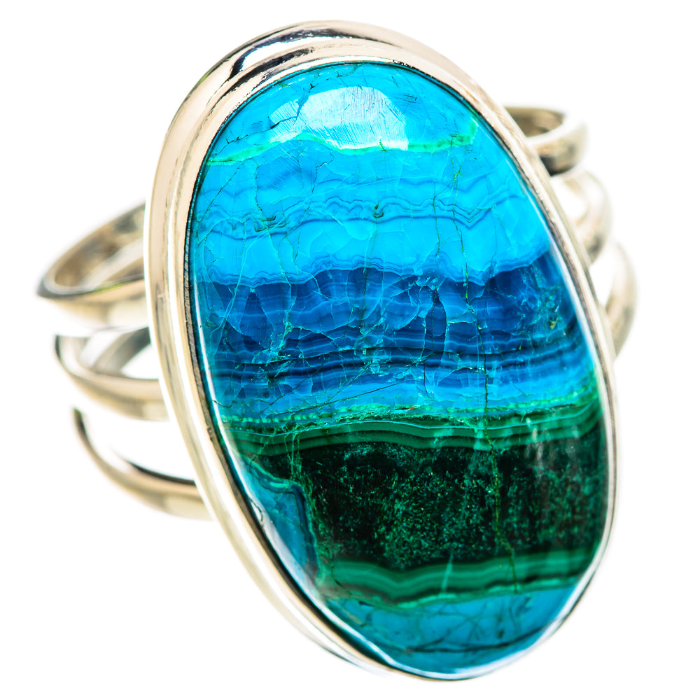 Large Malachite In Chrysocolla Ring Size 12 (925 Sterling Silver) RING135761