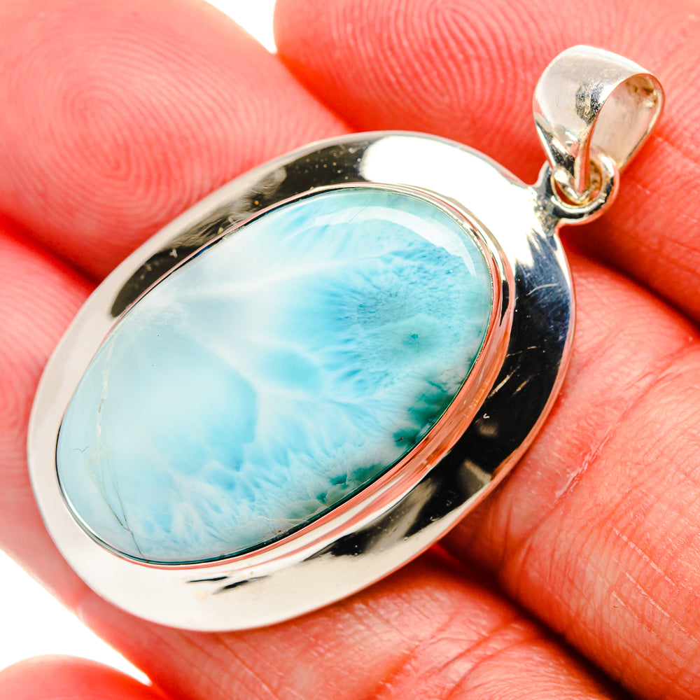 Larimar Pendant 1 3/4" (925 Sterling Silver) PD37066