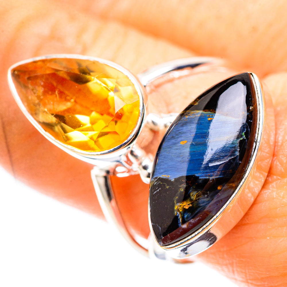 Large Pietersite, Citrine 925 Sterling Silver Ring Size 9.25 (925 Sterling Silver) RING137536