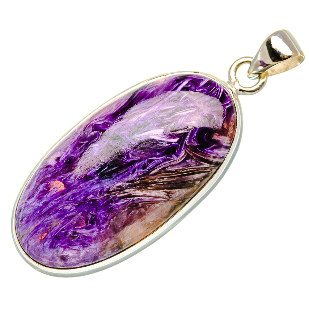 Charoite Pendant 1 7/8" (925 Sterling Silver) PD37449