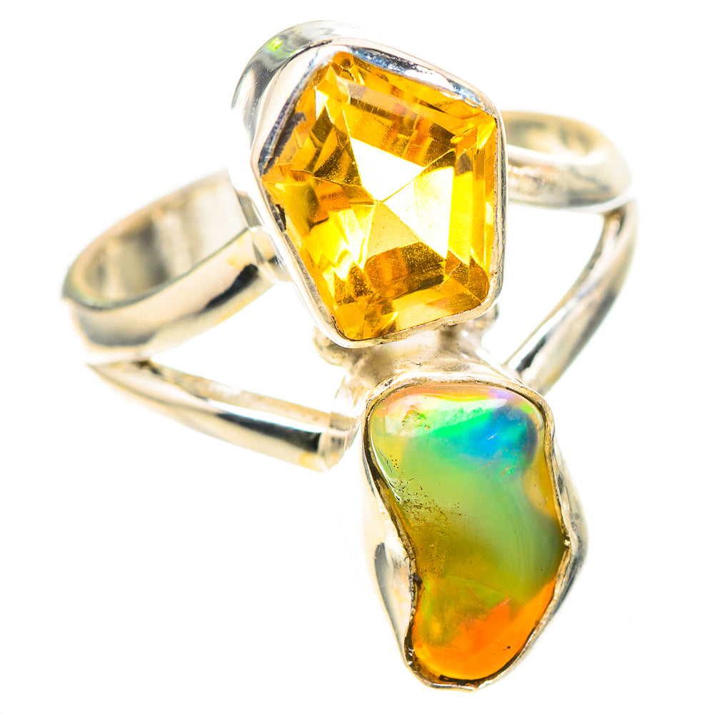 Ethiopian Opal, Citrine Ring Size 6.5 (925 Sterling Silver) RING136882