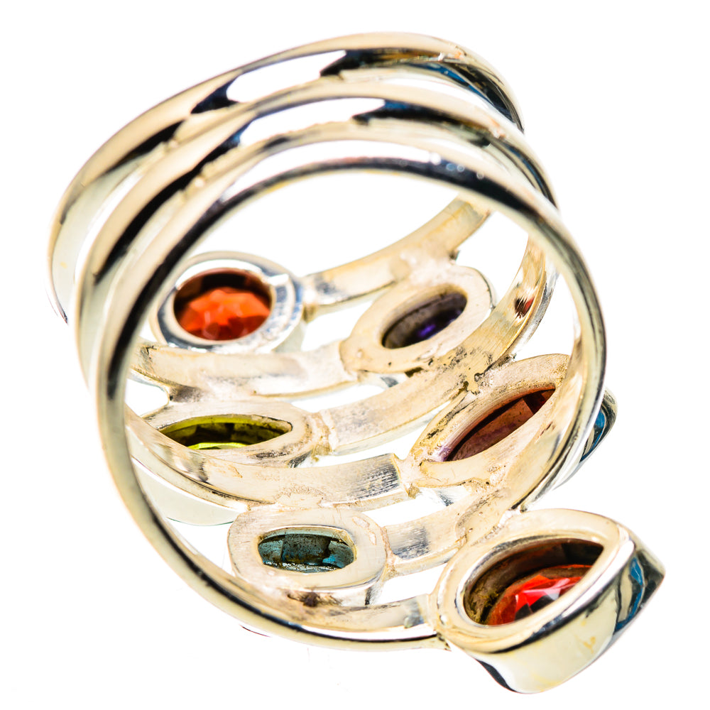 Large Garnet, Tanzanite, Peridot, Blue Topaz Ring Size 8.25 (925 Sterling Silver) RING136152