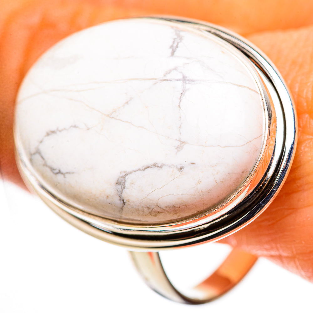 Large Howlite Ring Size 14 (925 Sterling Silver) RING134758
