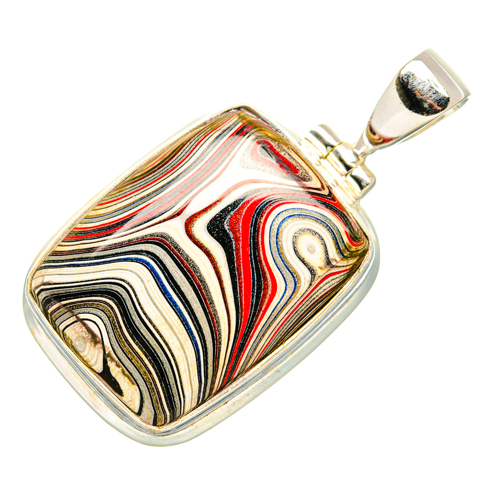 Fordite Pendant 1 1/2" (925 Sterling Silver) PD36864