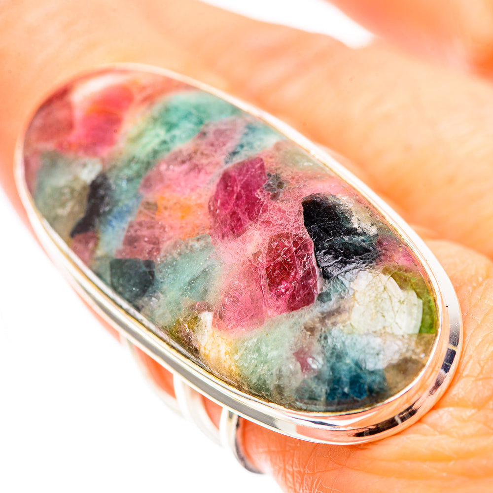 Huge Natural Tourmaline Ring Size 8.25 (925 Sterling Silver) RING136761
