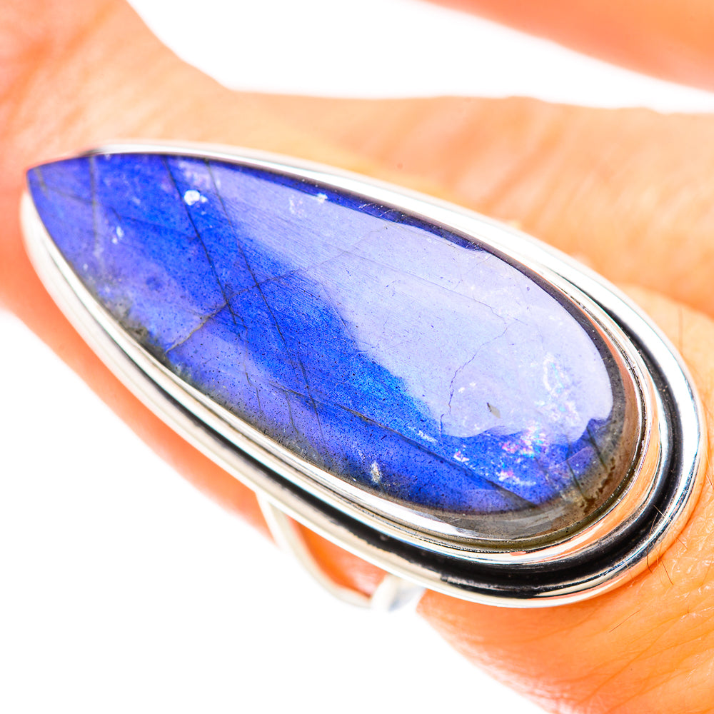 Huge Labradorite Ring Size 6.5 (925 Sterling Silver) RING136513
