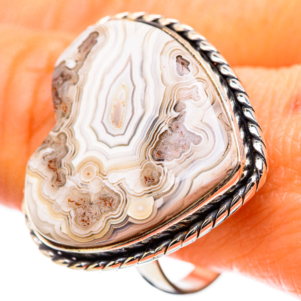 Large Laguna Lace Agate Ring Size 10.75 (925 Sterling Silver) RING135384