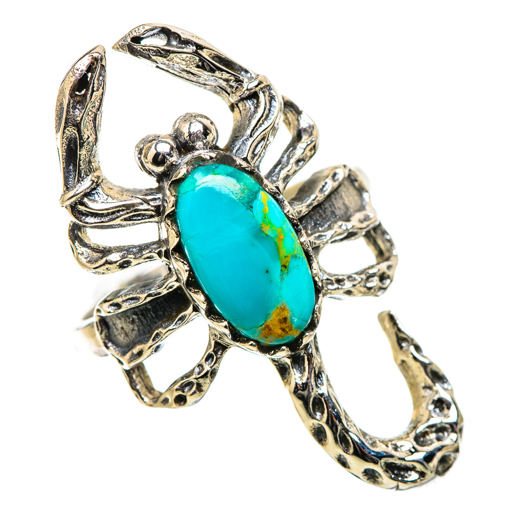Blue Copper Composite Turquoise Ring Size 8 (925 Sterling Silver) RING135450