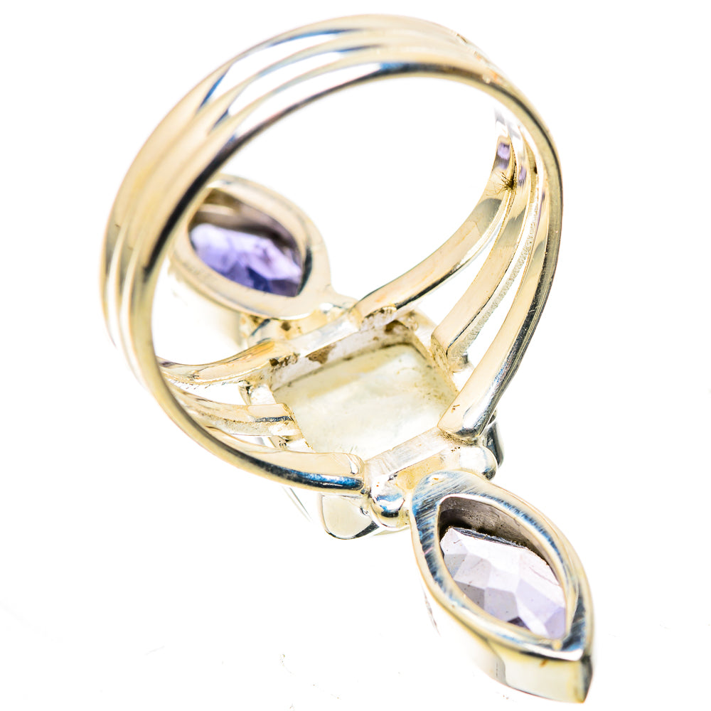Large Rainbow Moonstone, Tanzanite Ring Size 8.5 (925 Sterling Silver) RING136167