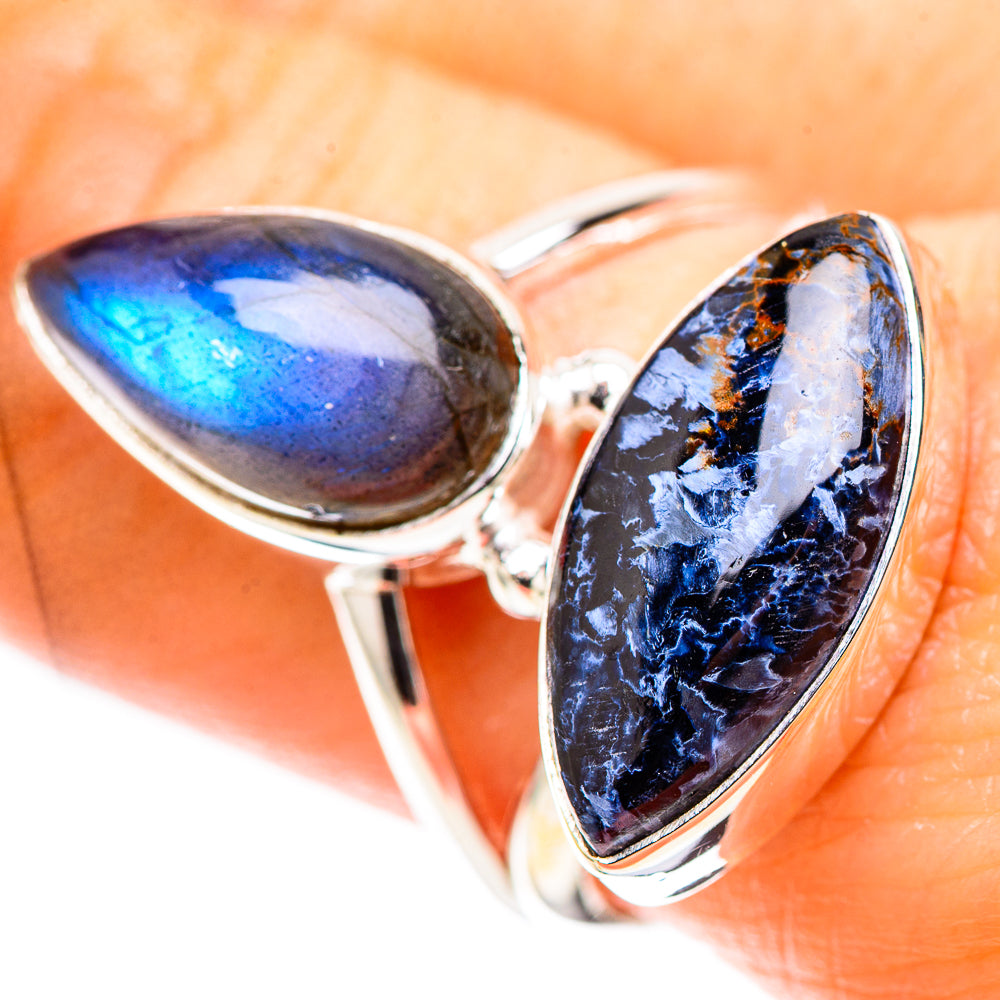 Pietersite, Labradorite 925 Sterling Silver Ring Size 8.5 (925 Sterling Silver) RING137505
