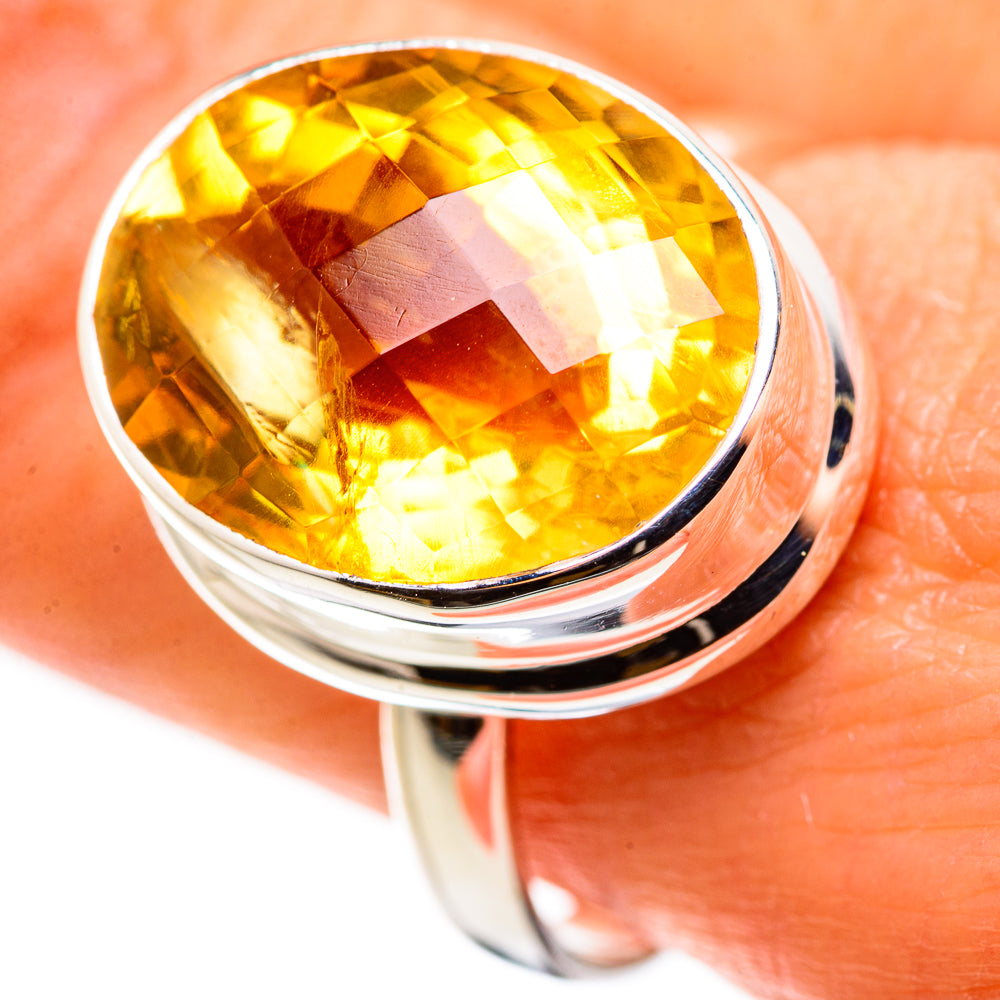 Faceted Citrine Ring Size 9.75 (925 Sterling Silver) RING134604