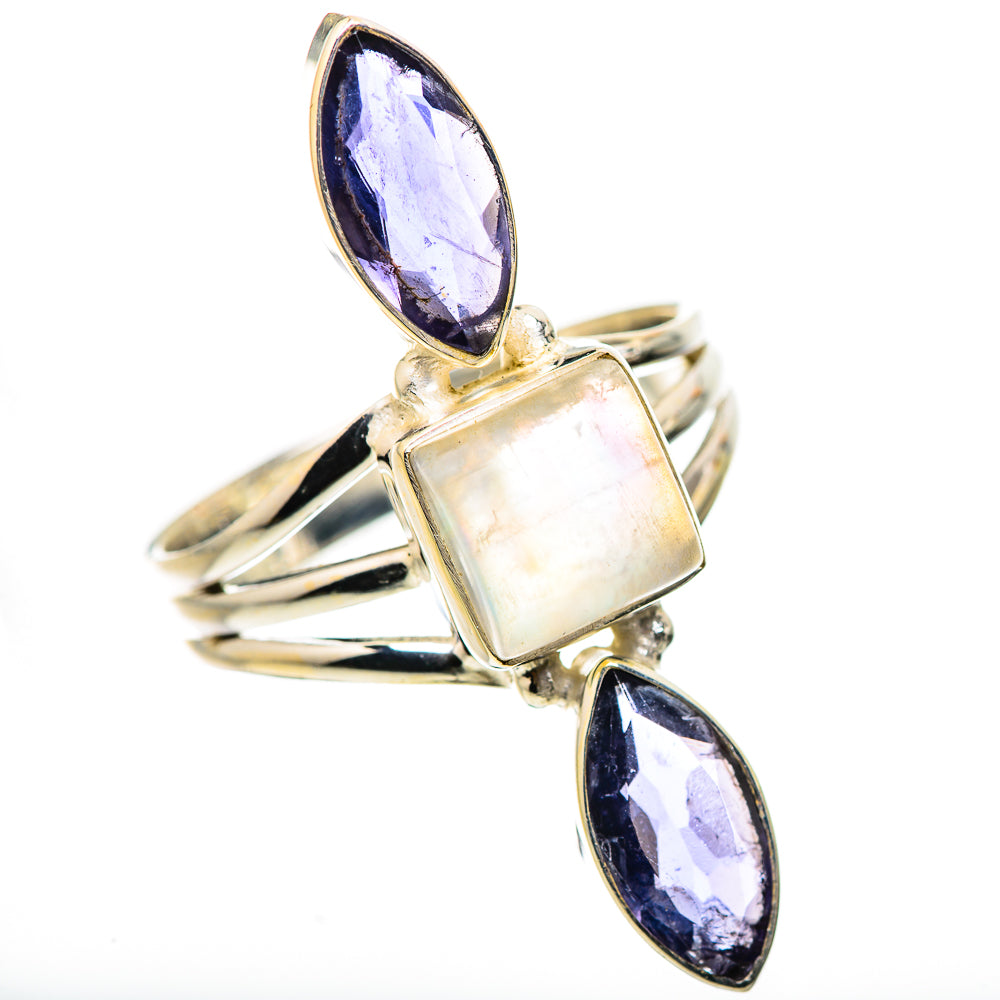 Rainbow Moonstone, Tanzanite Ring Size 10 (925 Sterling Silver) RING134818