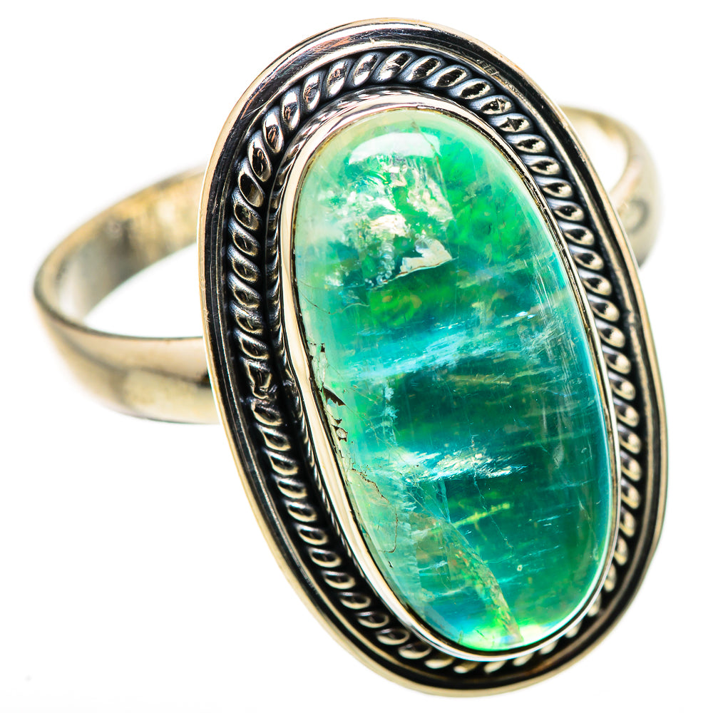 Large Green Moonstone Ring Size 12.25 (925 Sterling Silver) RING135763