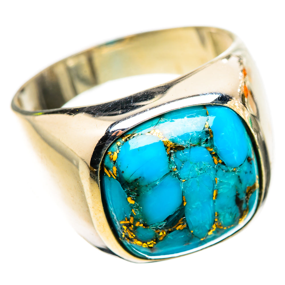 Blue Copper Composite Turquoise Ring Size 9 (925 Sterling Silver) RING135691