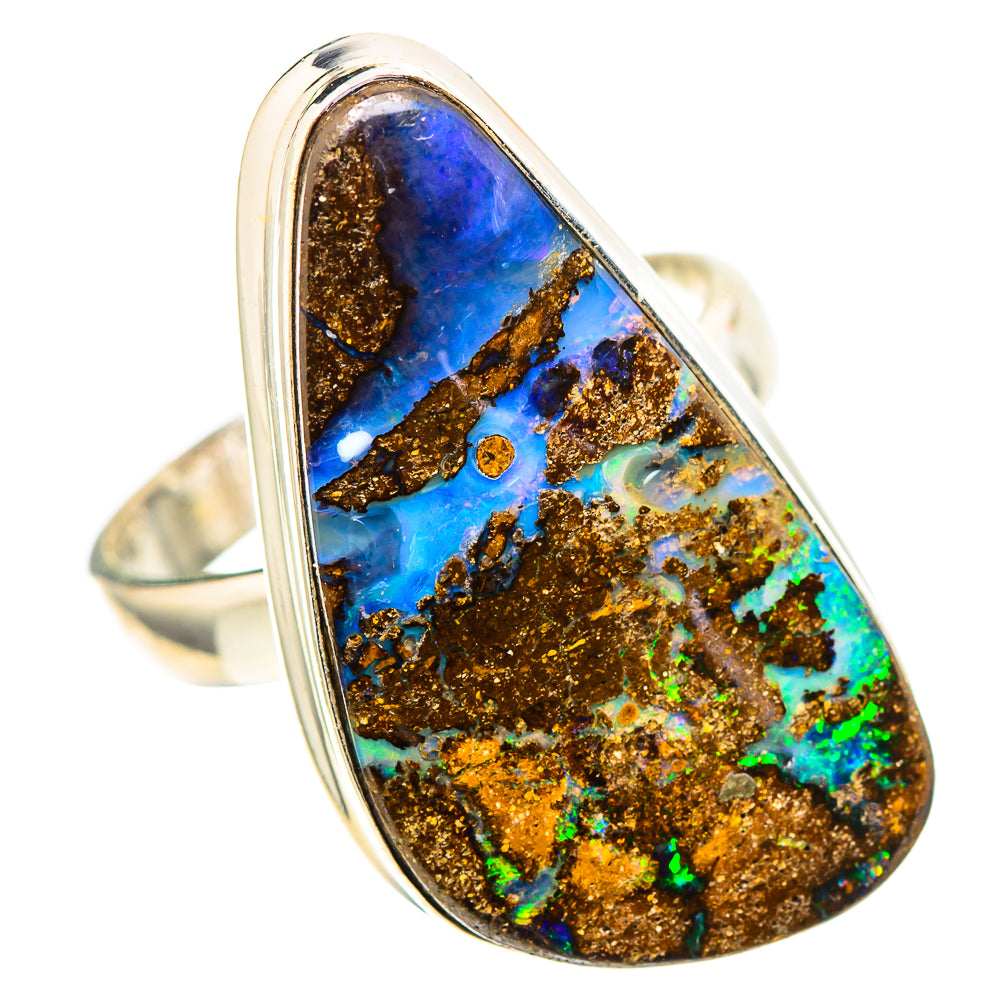 Large Australian Boulder Opal Ring Size 8.25 (925 Sterling Silver) RING136936