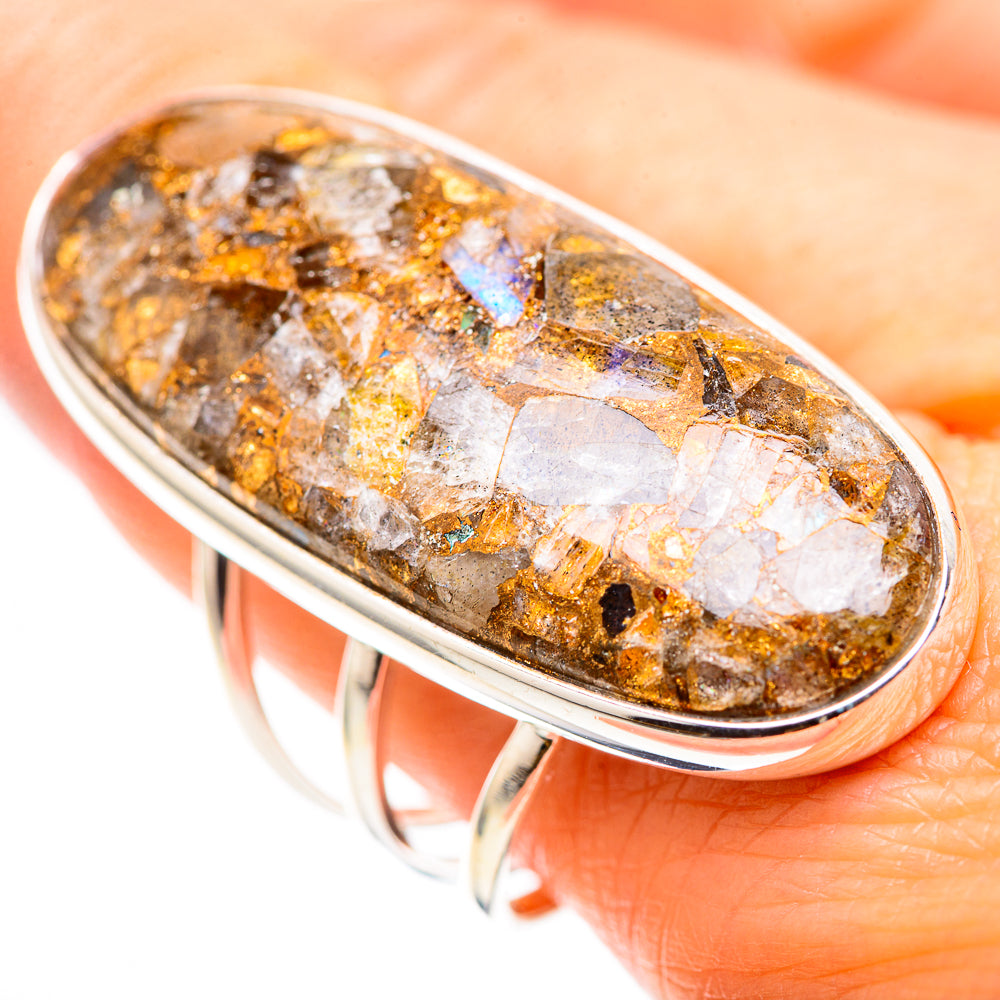 Huge Brecciated Labradorite Ring Size 10.5 (925 Sterling Silver) RING136921