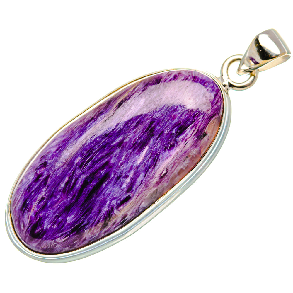 Charoite Pendant 1 7/8" (925 Sterling Silver) PD37462