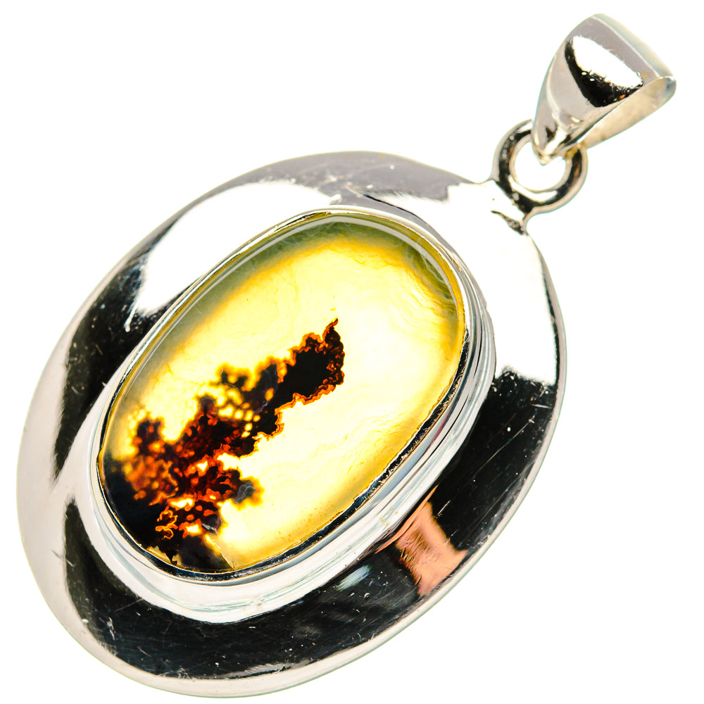Scenic Dendritic Agate Pendant 1 1/2"  (925 Sterling Silver) PD37270