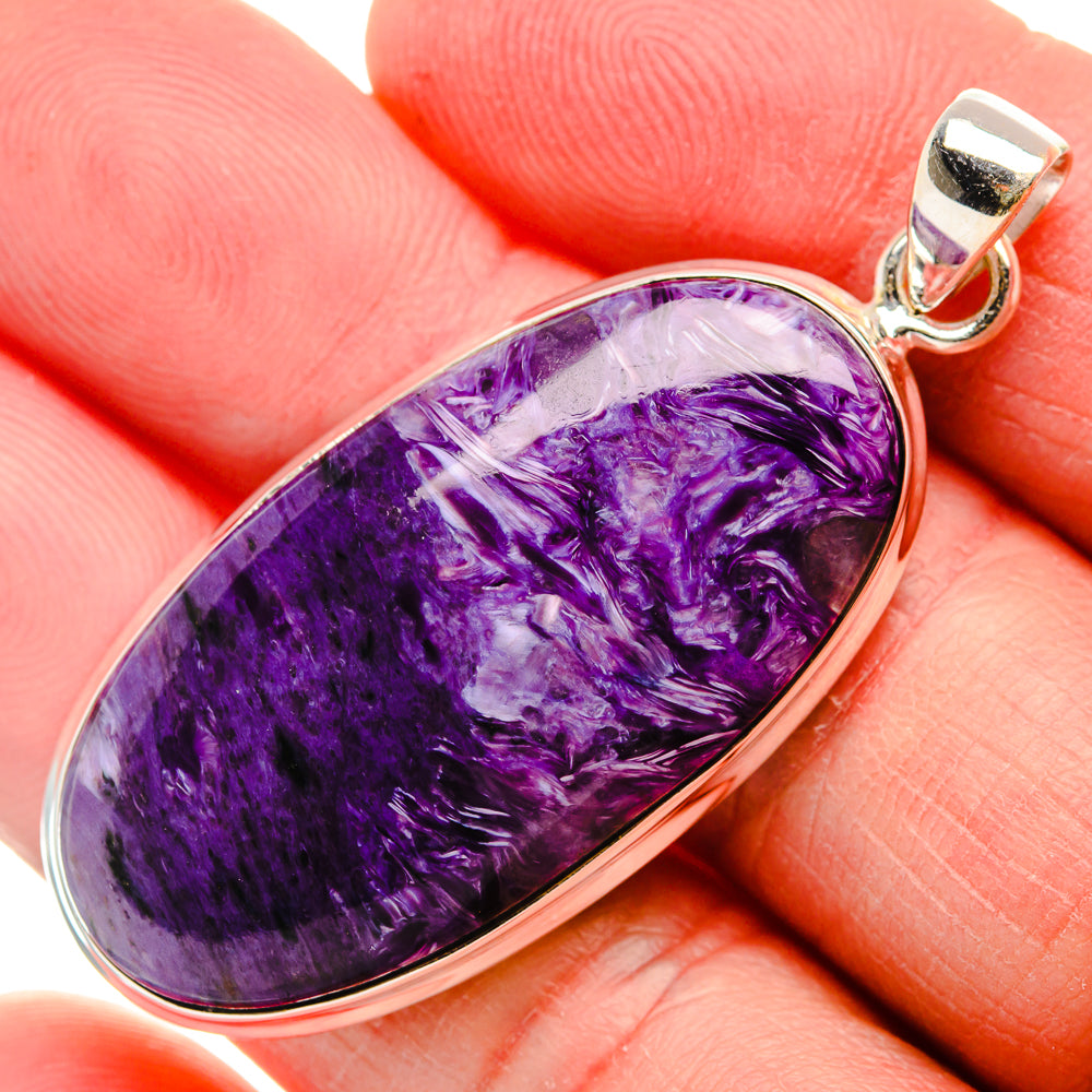 Charoite Pendant 2" (925 Sterling Silver) PD37402
