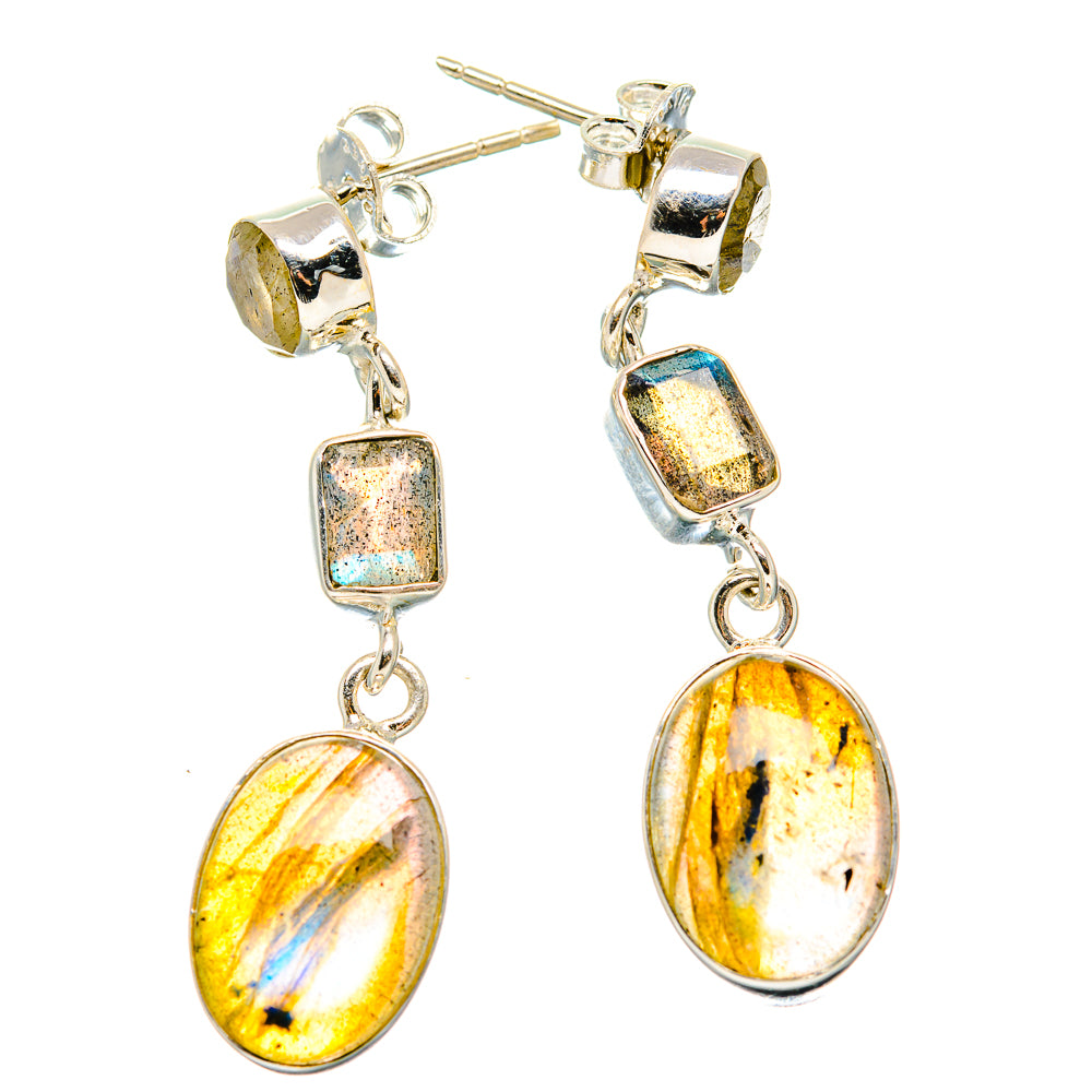 Labradorite Earrings 1 1/2" (925 Sterling Silver) EARR431477