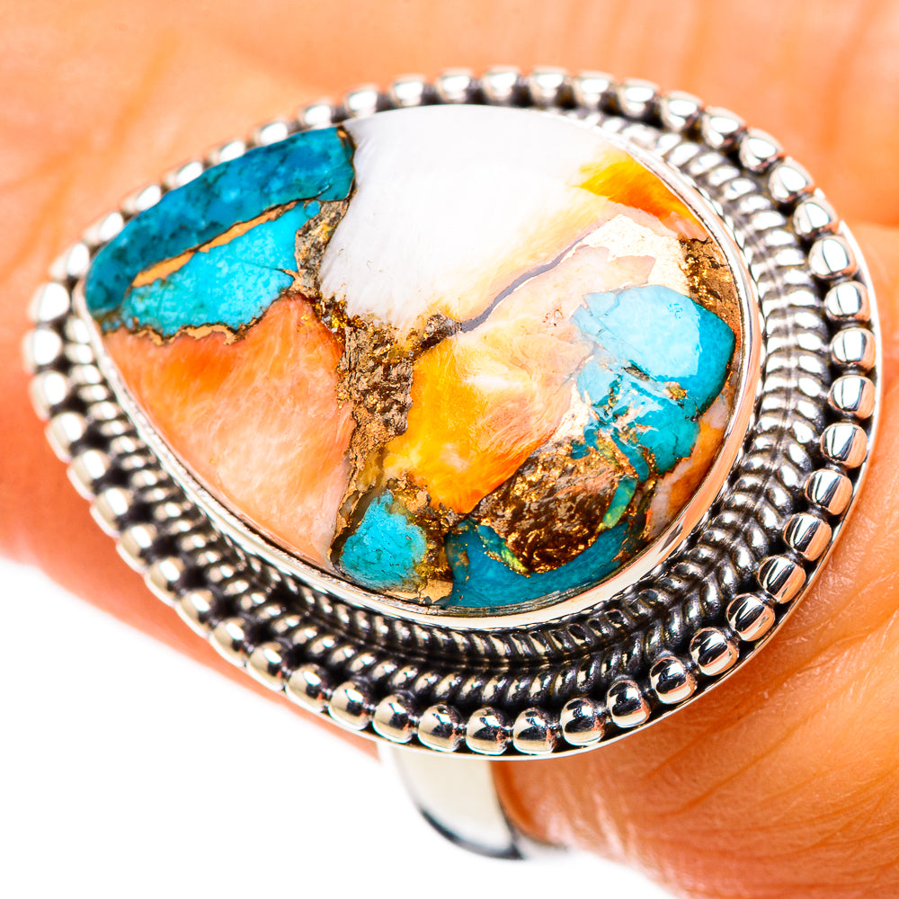 Spiny Oyster Turquoise Ring Size 6.25 (925 Sterling Silver) RING135613