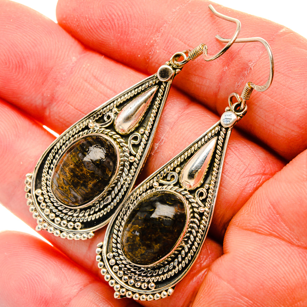 Tourmalinated Quartz Earrings 2 1/4" (925 Sterling Silver) EARR431826