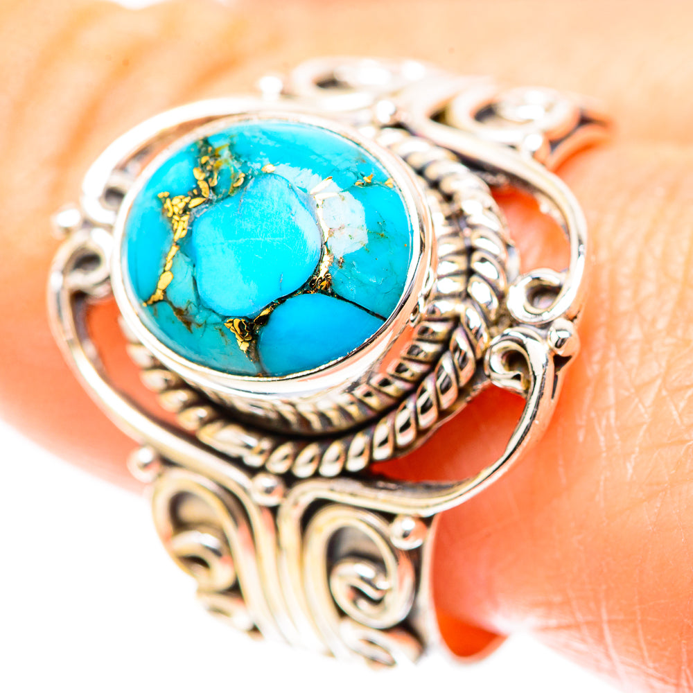 Blue Copper Composite Turquoise 925 Sterling Silver Ring Size 10.25 (925 Sterling Silver) RING137276