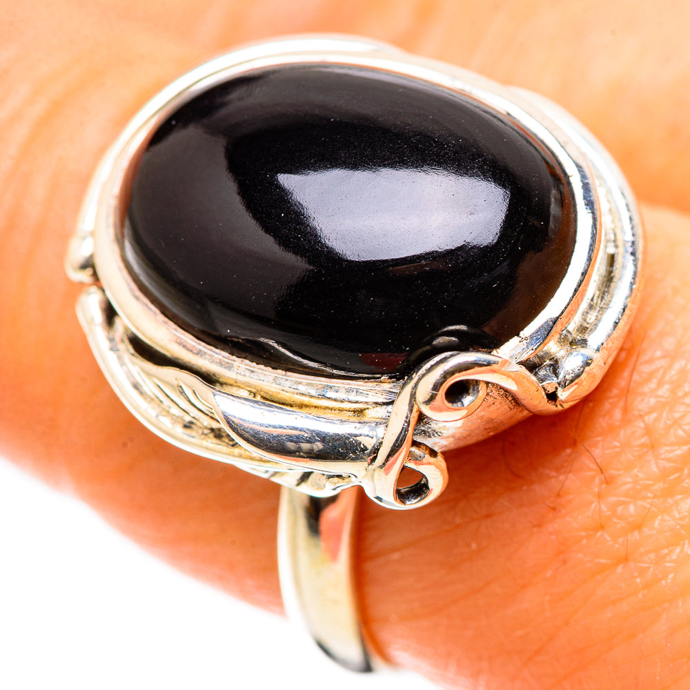 Anasilvercos Black Onyx Ring Size 8 (925 Sterling Silver)