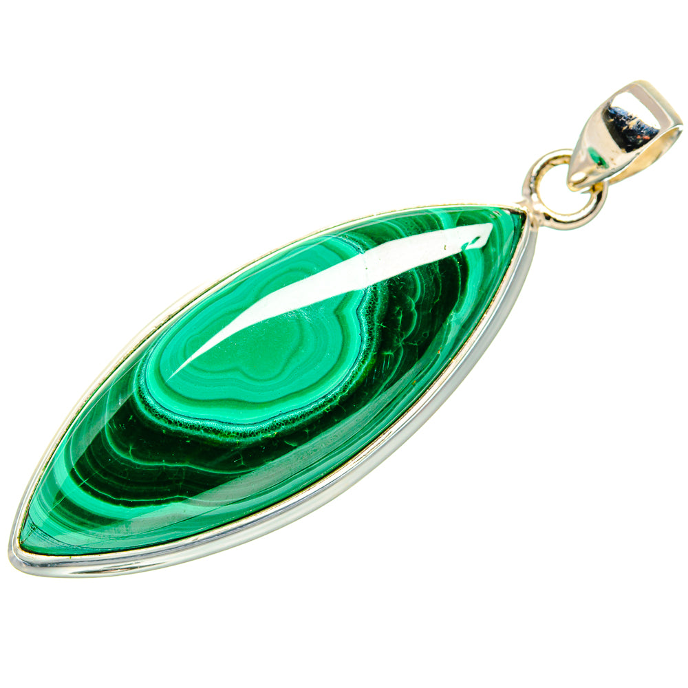 Malachite Pendant 2"  (925 Sterling Silver) PD36912