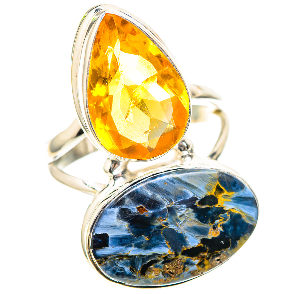 Large Pietersite, Citrine 925 Sterling Silver Ring Size 8.75 (925 Sterling Silver) RING137577