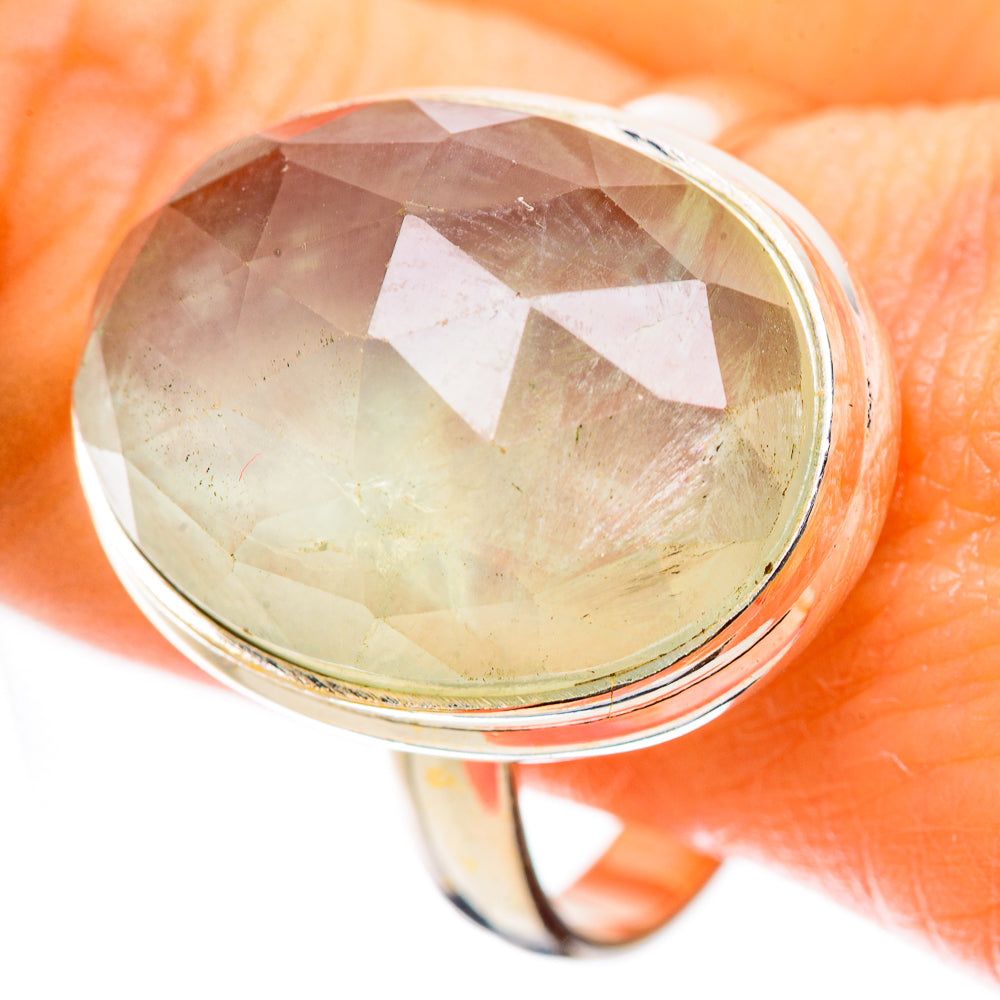 Anasilvercos Prehnite Ring Size 11.75 (925 Sterling Silver)