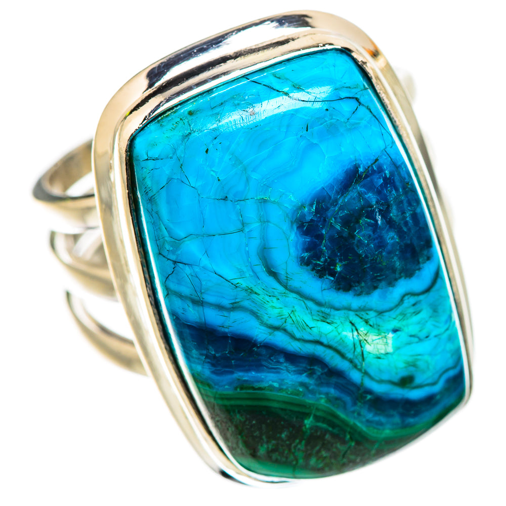 Malachite In Chrysocolla 925 Sterling Silver Ring Size 7.5 Ana Co R135238