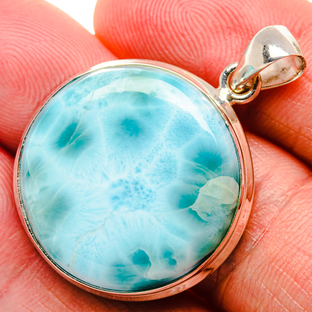 Larimar Pendant 1 1/2" (925 Sterling Silver) PD37287